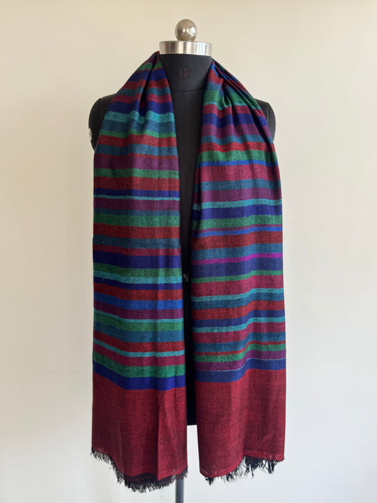 Pashmina Handloom woven strips shawl size 100 x 200 Cm
